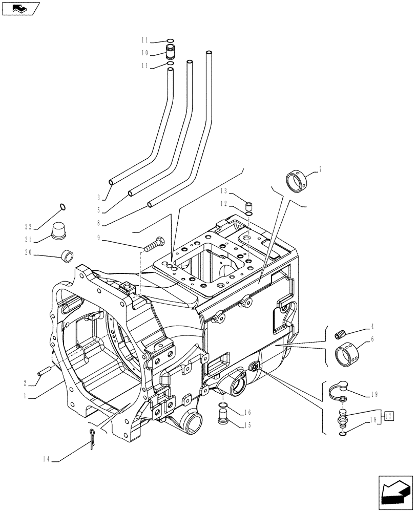 Схема запчастей Case IH PUMA 215 - (21.100.01[01B]) - CLUTCH BOX ASSY - D7088 (21) - TRANSMISSION