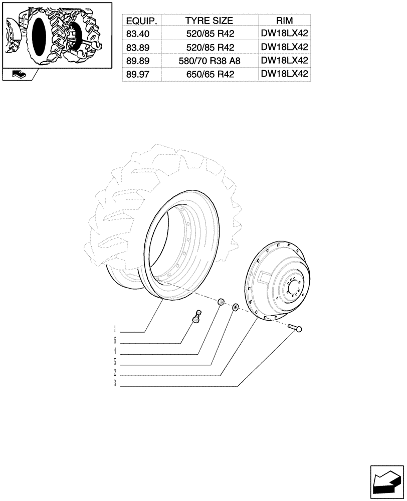 Схема запчастей Case IH PUMA 210 - (83.00[13]) - REAR WHEELS (11) - WHEELS/TRACKS