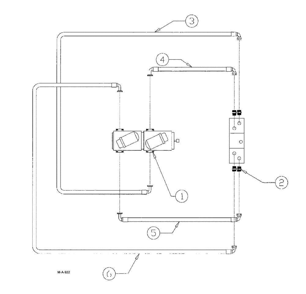 Схема запчастей Case IH SPX3150 - (144) - HYDRAULIC PLUMBING, HYDROSTATIC PUMP TO SHIFT BLOCK (35) - HYDRAULIC SYSTEMS