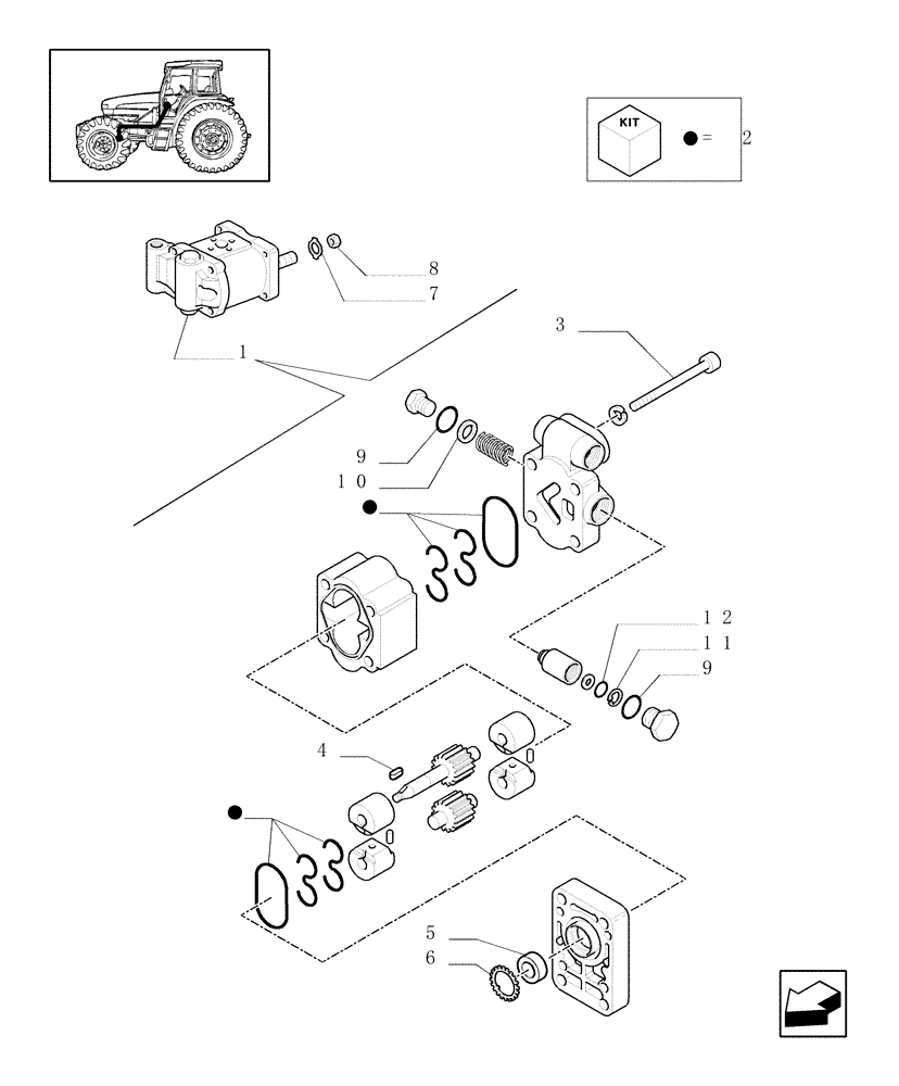 Схема запчастей Case IH JX80U - (1.42.0/ A) - FRONT AXLE - OIL PUMP - RELEVANT PARTS (04) - FRONT AXLE & STEERING