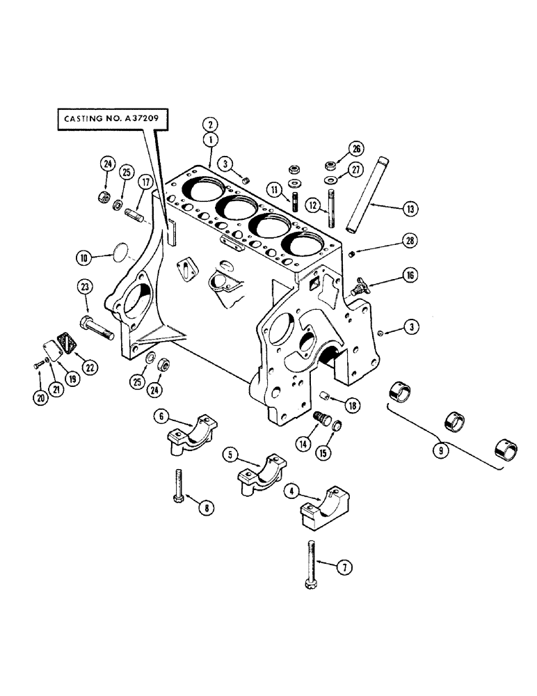 Схема запчастей Case IH M570AT - (008) - CYLINDER BLOCK ASSEMBLY, (159) SPARK IGNITION ENGINE (02) - ENGINE