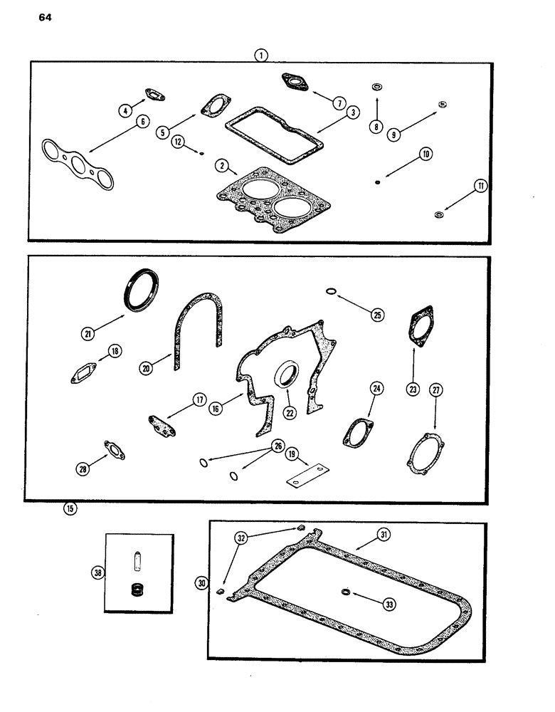 Схема запчастей Case IH 770 - (064) - ENGINE GASKET KITS, 251B SPARK IGNITION ENGINE (02) - ENGINE