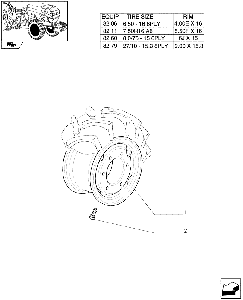 Схема запчастей Case IH FARMALL 75N - (82.00[01]) - 4WD DRIVING WHEELS (11) - WHEELS/TRACKS