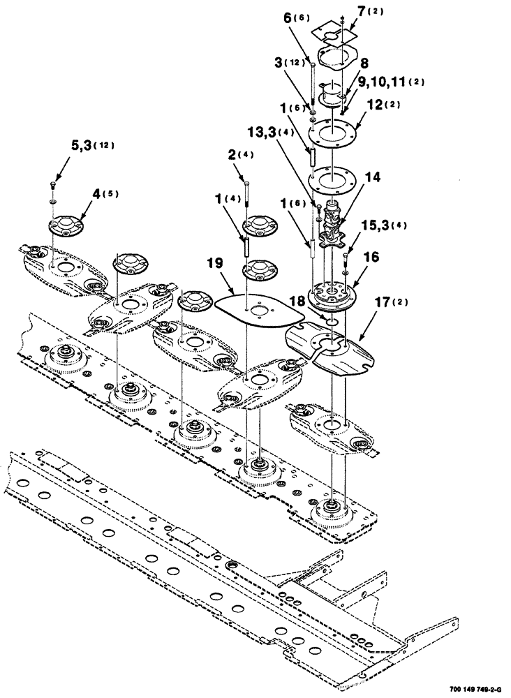 Схема запчастей Case IH 725 - (03-010) - CUTTER DISC ASSEMBLY, LEFT (58) - ATTACHMENTS/HEADERS