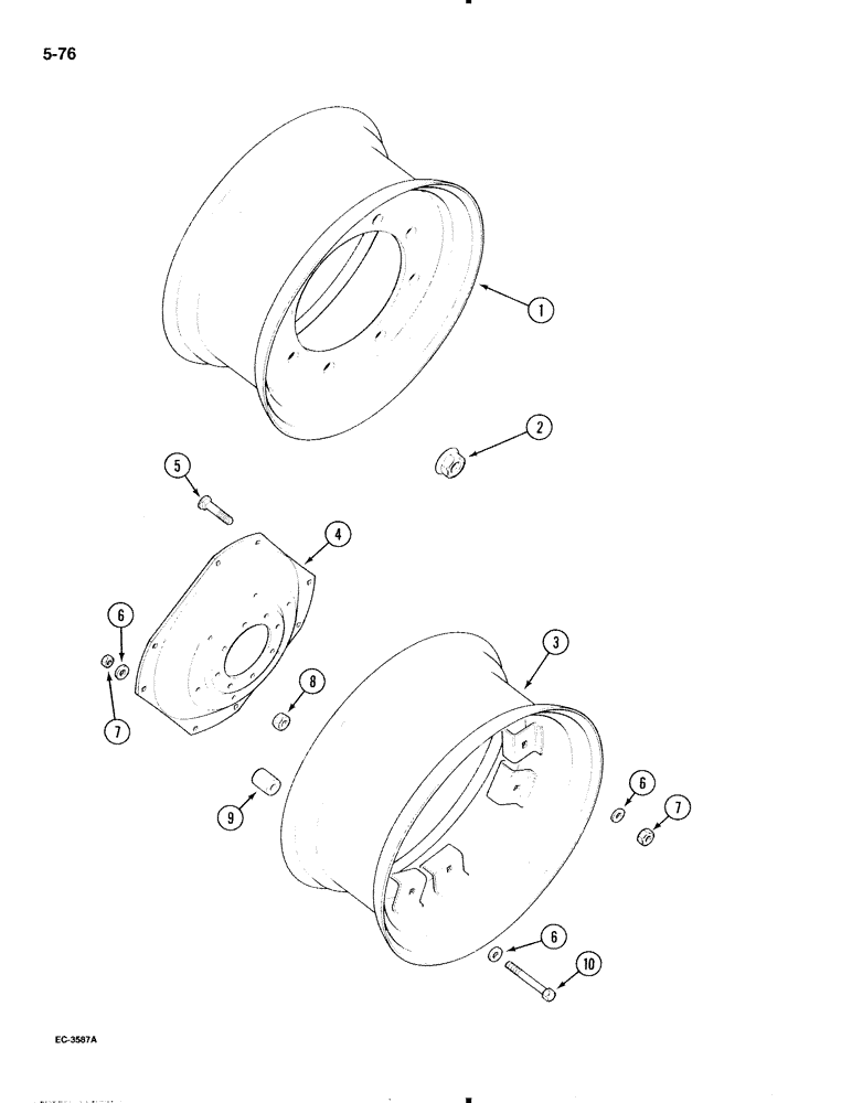 Схема запчастей Case IH 695 - (5-76) - FRONT WHEELS, MFD TRACTOR (05) - STEERING