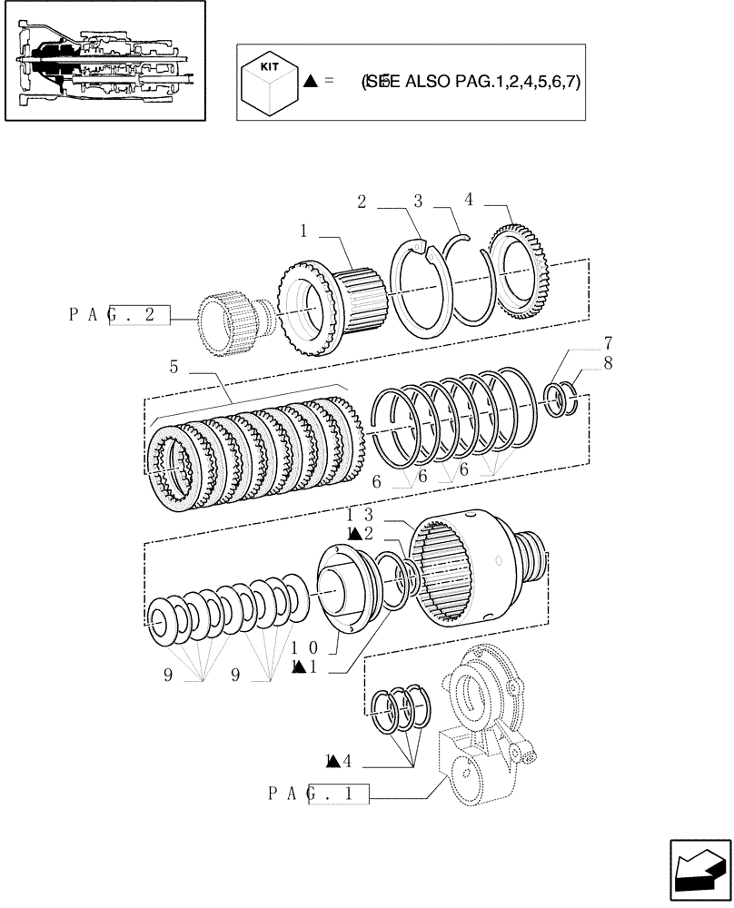 Схема запчастей Case IH MXM120 - (1.28.7[03]) - CLUTCH ENGAGEMENT (03) - TRANSMISSION