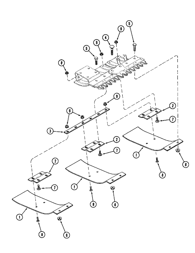 Схема запчастей Case IH 1020 - (9D-14) - AUXILIARY CUTTER BAR SKIDS (09) - CHASSIS/ATTACHMENTS