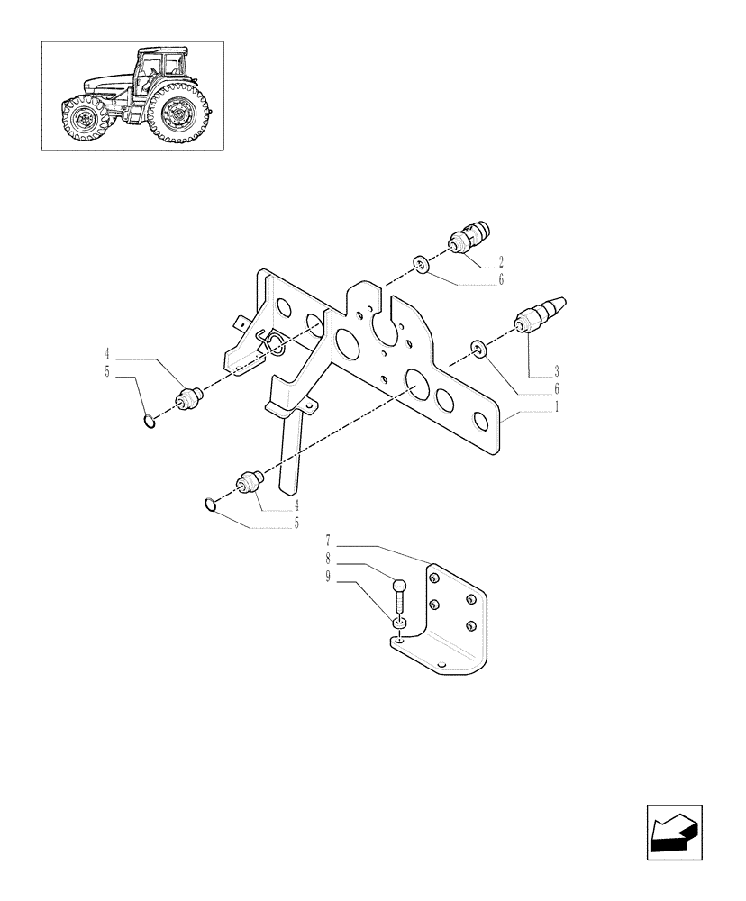 Схема запчастей Case IH MXM130 - (1.68.6[11]) - (VAR.178) PNEUMATIC TRAILER BRAKES UK - AIR BRAKE BRACKET AND RELEVANT PARTS (05) - REAR AXLE