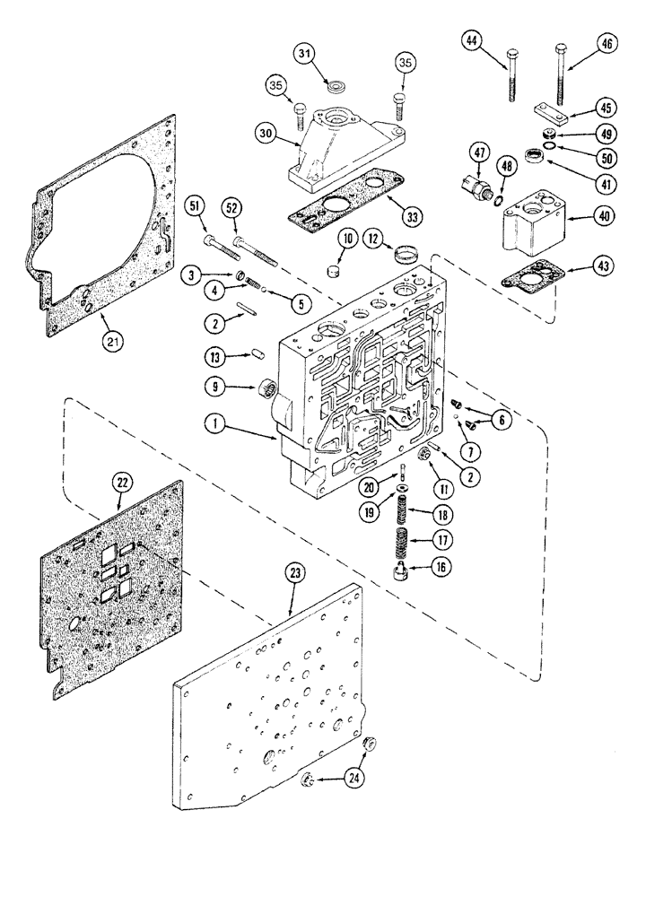 Схема запчастей Case IH 7230 - (6-030) - TRANSMISSION CONTROL VALVE ASSEMBLY, CAM HOUSING SECTION (06) - POWER TRAIN