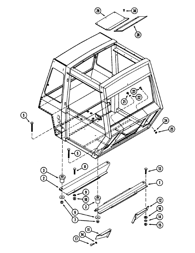 Схема запчастей Case IH 4690 - (9-386) - CAB MOUNTING PARTS (09) - CHASSIS/ATTACHMENTS