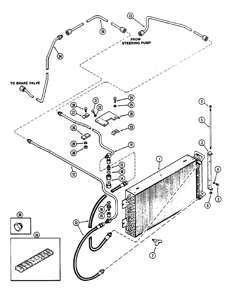 Схема запчастей Case IH 2390 - (5-152) - OIL COOLER, P.I.N. 8835520 AND AFTER (05) - STEERING