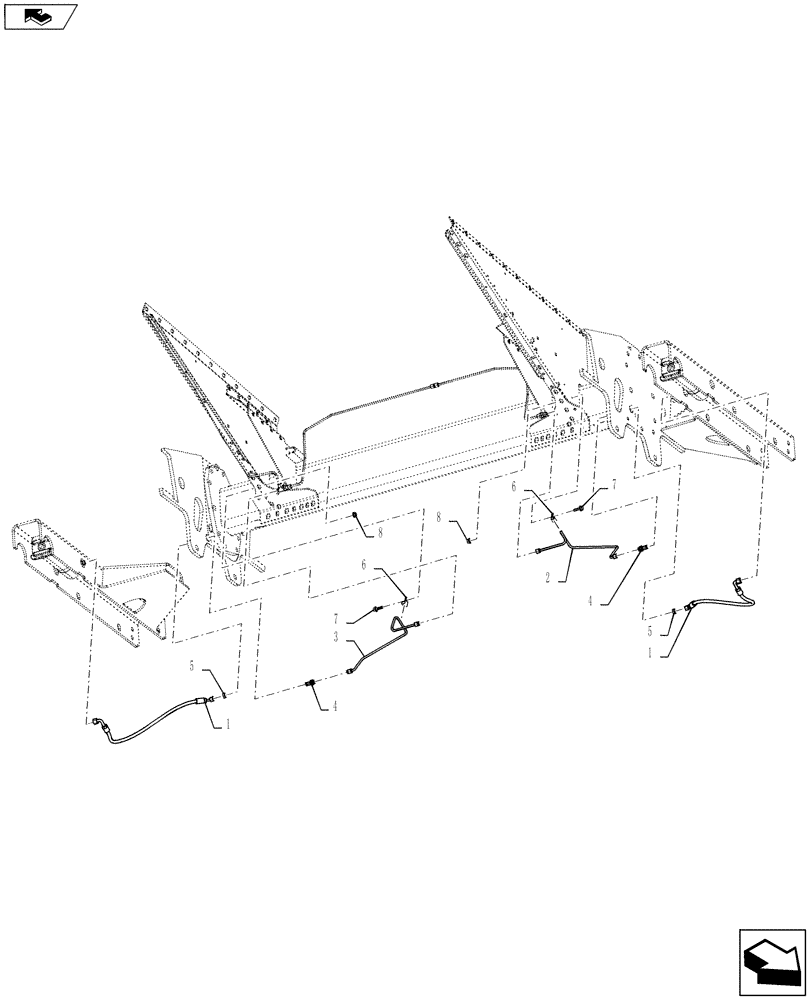 Схема запчастей Case IH 7230 - (48.134.03) - TRACK TENSIONING HYDRAULIC PLUMBING -NA ONLY (48) - TRACKS & TRACK SUSPENSION