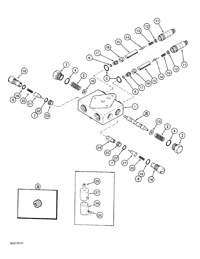 Схема запчастей Case IH 1640 - (08-05) - 121013A1 - VALVE ASSEMBLY, FOR 1600 COMBINES (08) - HYDRAULICS