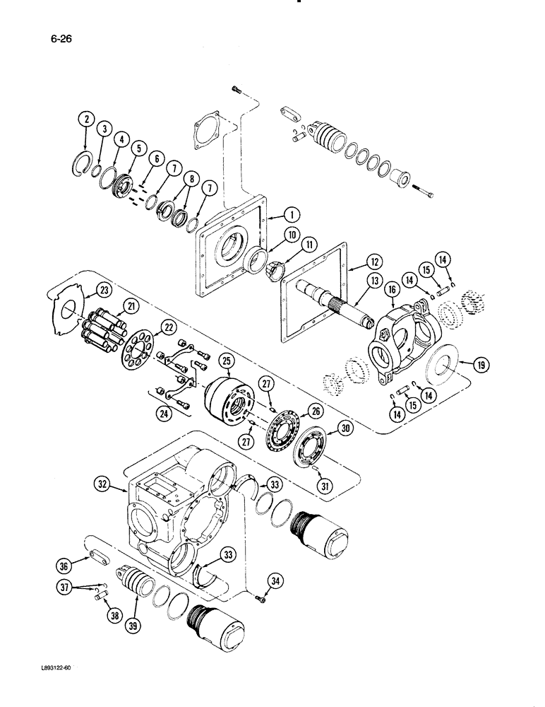 Схема запчастей Case IH 1670 - (6-26) - HYDROSTATIC MOTOR (03) - POWER TRAIN