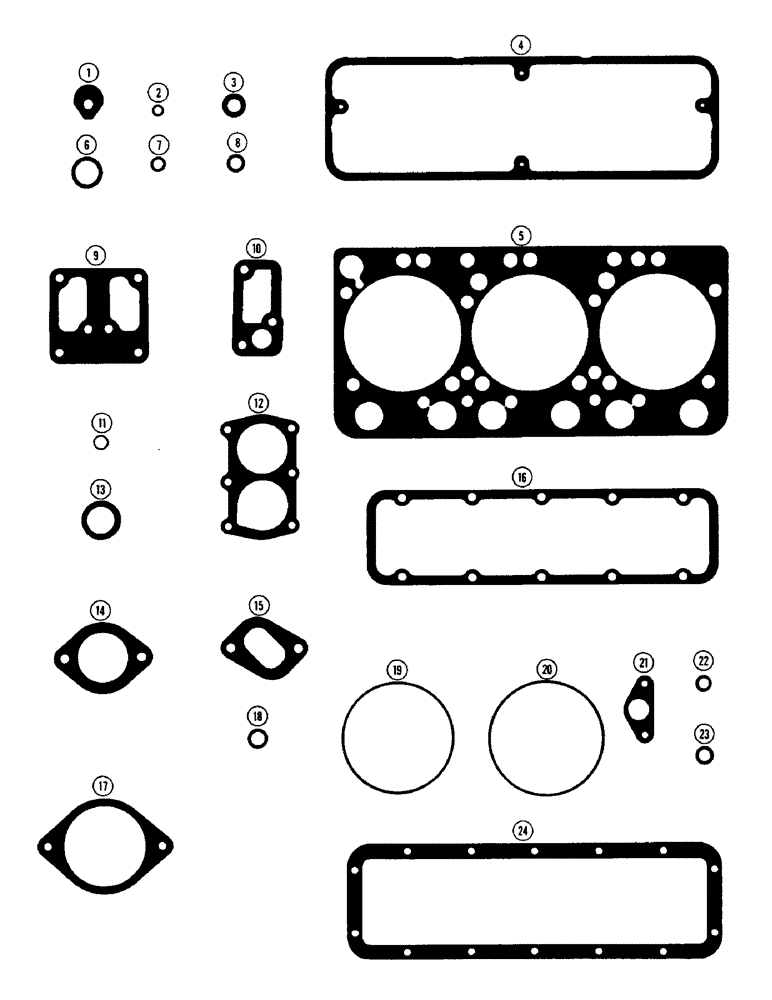 Схема запчастей Case IH 2870 - (052) - GASKET KIT, 674 CUBIC INCH DIESEL ENGINE, FOR COMPLETE ENGINE OVERHAUL (02) - ENGINE