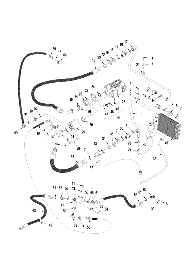 Схема запчастей Case IH STEIGER 535 - (08-48[01]) - HYDRAULICS - FAN DRIVE CIRCUITRY, STEIGER 535, ASN Z8F112021 (08) - HYDRAULICS