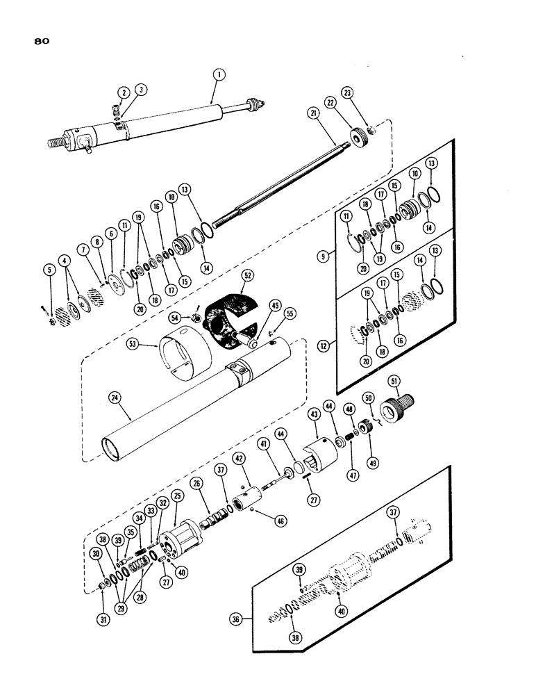 Схема запчастей Case IH 930-SERIES - (080) - A34791 POWER STEERING CYLINDER, FIRST USED TRACTOR SERIAL NUMBER 8289220 (05) - STEERING