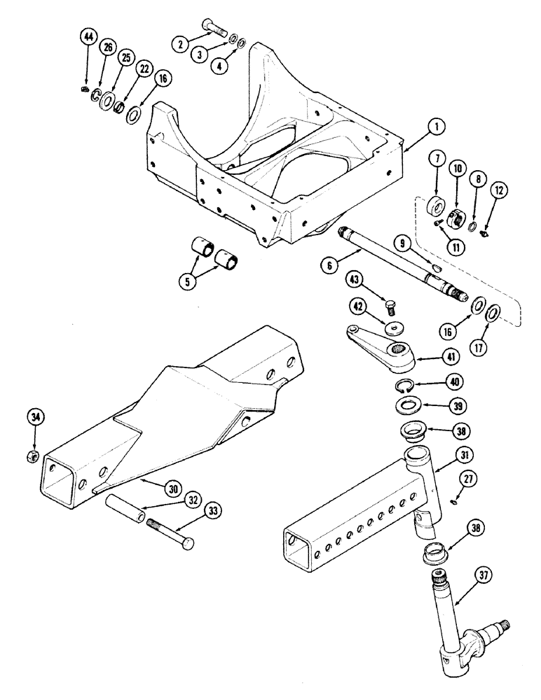 Схема запчастей Case IH 2594 - (5-14) - FRONT AXLE AND PIVOT, STANDARD 104 INCH WHEEL BASE (05) - STEERING