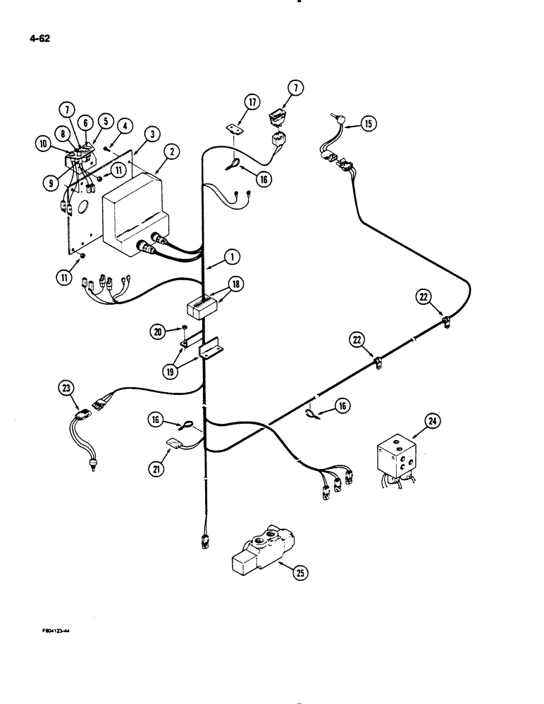 Схема запчастей Case IH 9130 - (4-62) - STEERABLE AXLE HARNESS (04) - ELECTRICAL SYSTEMS