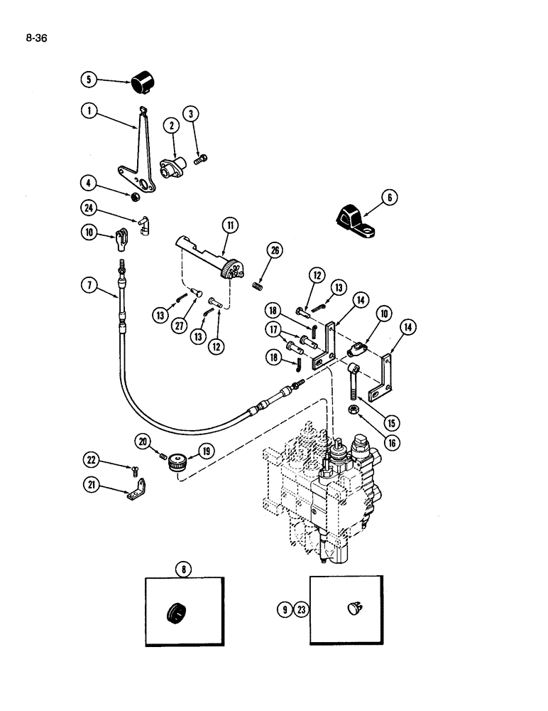 Схема запчастей Case IH 3594 - (8-036) - REMOTE HYDRAULICS ADD ON ATTACHMENT, THIRD CIRCUIT WITH LOAD (08) - HYDRAULICS