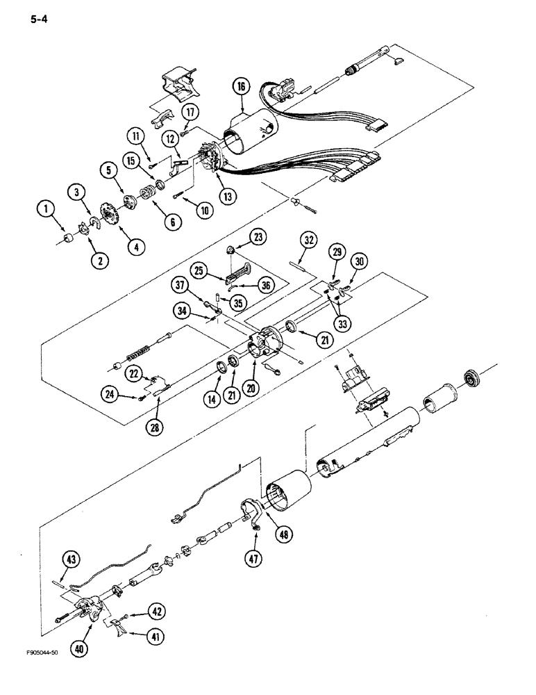 Схема запчастей Case IH 9270 - (5-04) - STEERING COLUMN ASSEMBLY (05) - STEERING