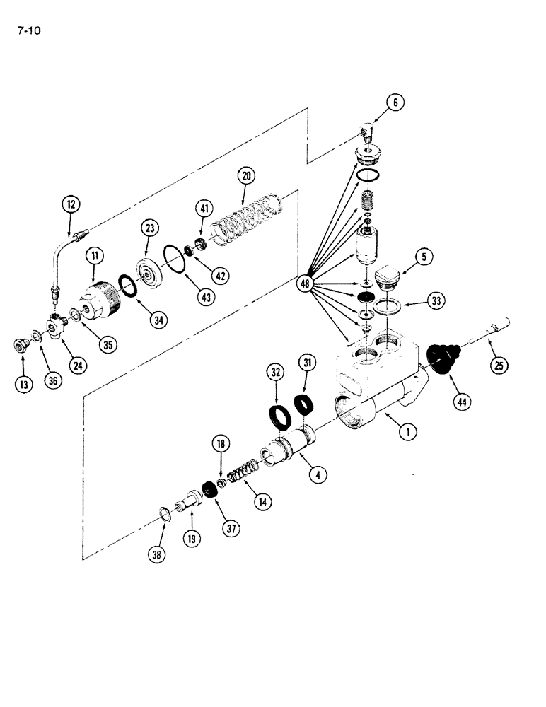 Схема запчастей Case IH 9270 - (7-10) - MASTER CYLINDER ASSEMBLY (07) - BRAKES