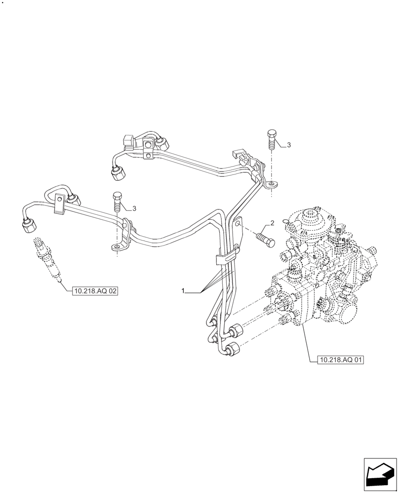 Схема запчастей Case IH FARMALL 110A - (10.218.AI[01]) - INJECTION PIPE 4 CYL (10) - ENGINE