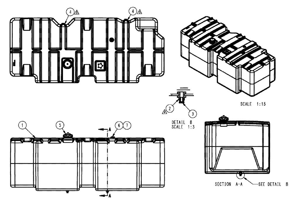 Схема запчастей Case IH TITAN 4520 - (02-012) - TANK ASSEMBLY, 150 GALLON FUEL (01) - ENGINE