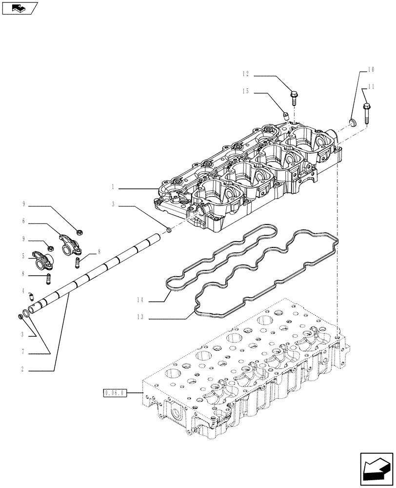 Схема запчастей Case IH F5AE5484C A001 - (0.06.6) - ROCKER SHAFT (10) - ENGINE