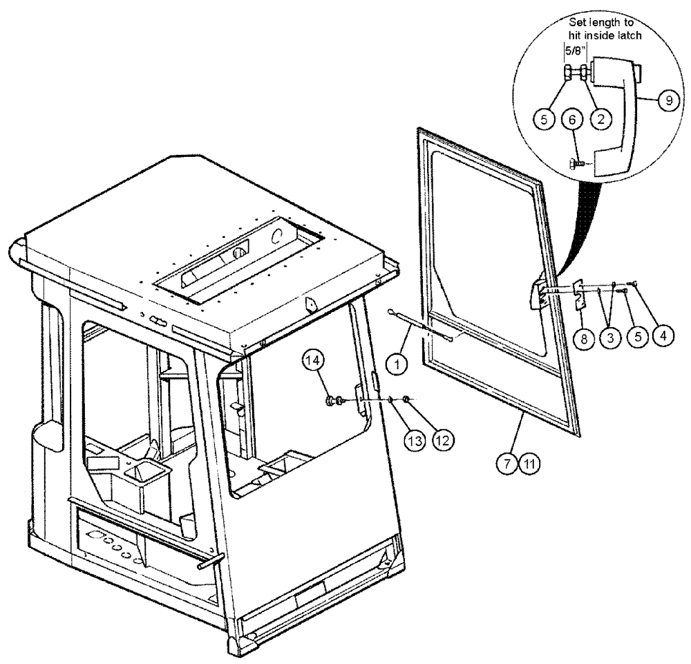 Схема запчастей Case IH SPX3310 - (02-003) - DOOR & STRIKER ASSEMBLIES Cab Exterior