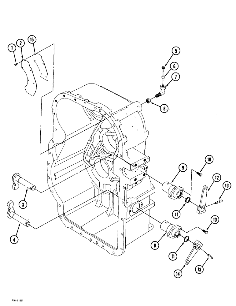 Схема запчастей Case IH 9380 - (6-040) - 12 SPEED SYNCHROSHIFT TRANSMISSION ASSEMBLY, FRONT HOUSING, SHIFT LEVERS AND BREATHER (06) - POWER TRAIN