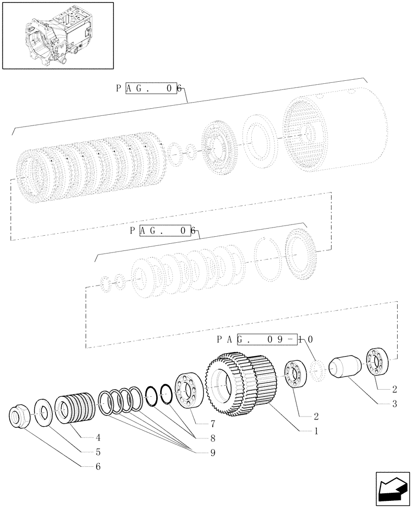 Схема запчастей Case IH PUMA 180 - (1.28.7[07]) - SPEED GEARS AND CLUTCHES - GEARS (03) - TRANSMISSION