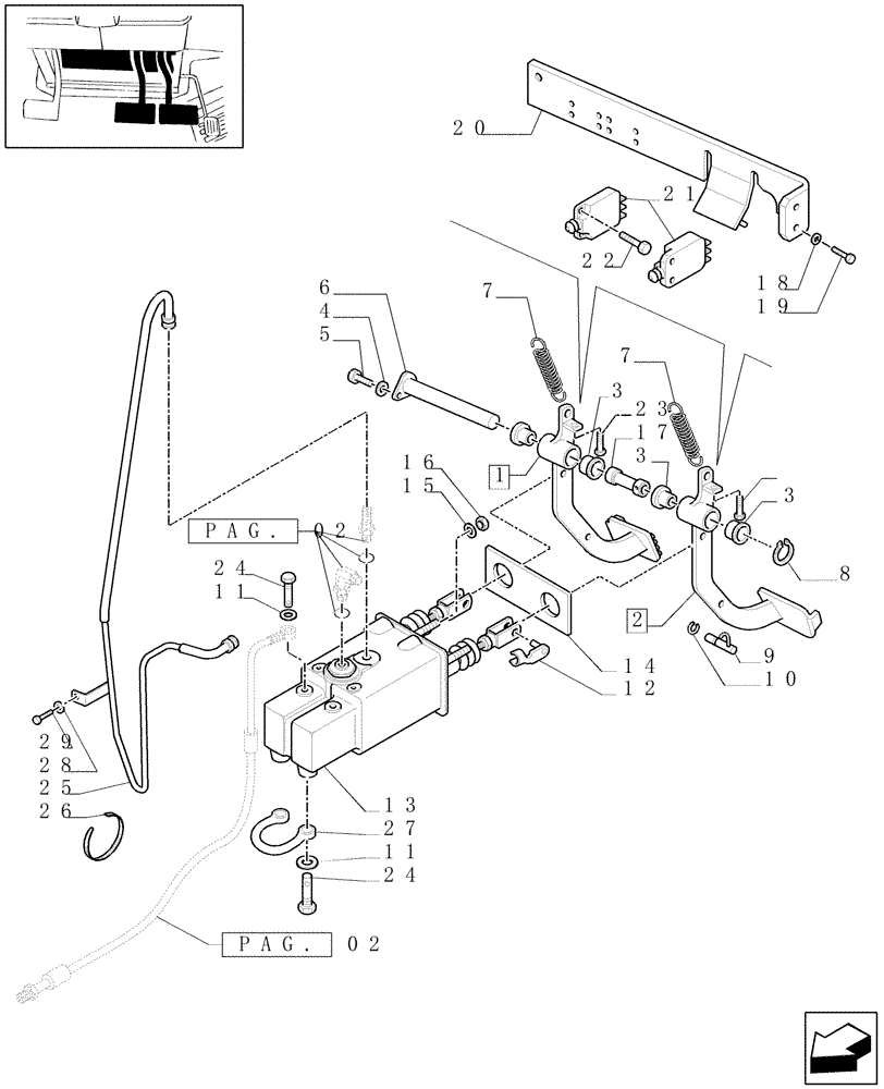 Схема запчастей Case IH PUMA 195 - (1.95.0[01]) - BRAKE PEDALS (10) - OPERATORS PLATFORM/CAB