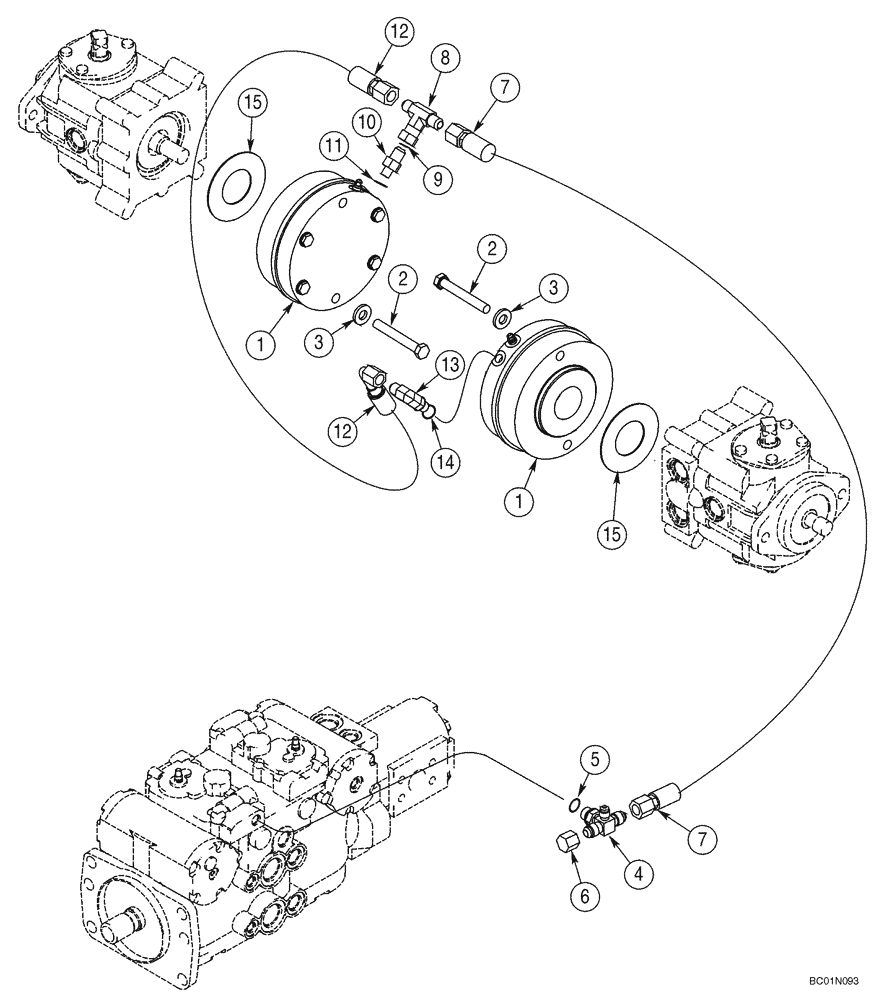 Схема запчастей Case IH 95XT - (07-02) - HYDRAULIC CIRCUIT, BRAKE (Dec 2 2009 4:08PM) (07) - BRAKES