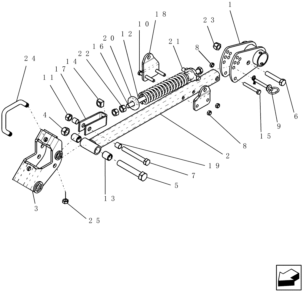 Схема запчастей Case IH ATX700 - (01.260.1) - HARROW, SINGLE BAR ARM (12) - FRAME