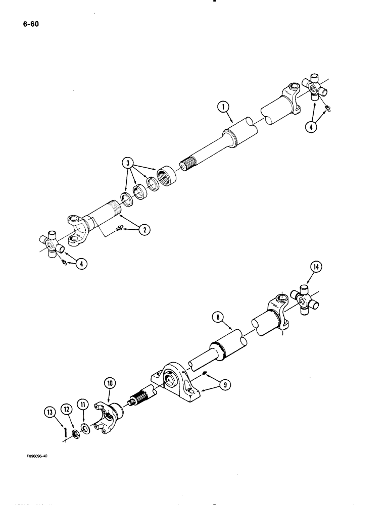 Схема запчастей Case IH 9130 - (6-60) - PTO DRIVE SHAFT ASSEMBLIES (06) - POWER TRAIN