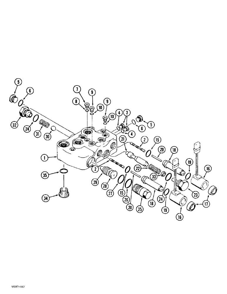 Схема запчастей Case IH 9380 - (8-096) - HITCH VALVE ASSEMBLY, P.I.N. JEE0069665 AND AFTER (08) - HYDRAULICS