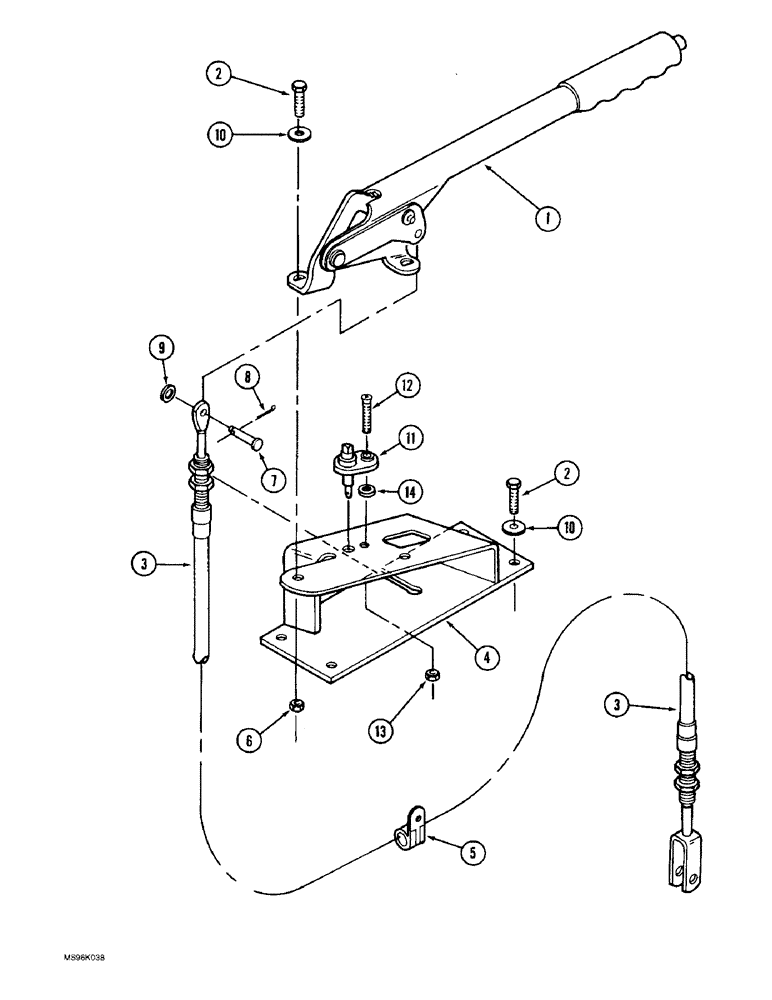 Схема запчастей Case IH 9310 - (7-004) - PARKING BRAKE CONTROLS (07) - BRAKES