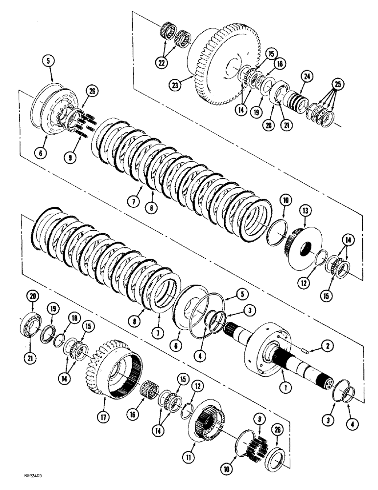 Схема запчастей Case IH 9330 - (6-020) - TRANSMISSION ASSEMBLY, 8 INCH CLUTCH PACK (06) - POWER TRAIN