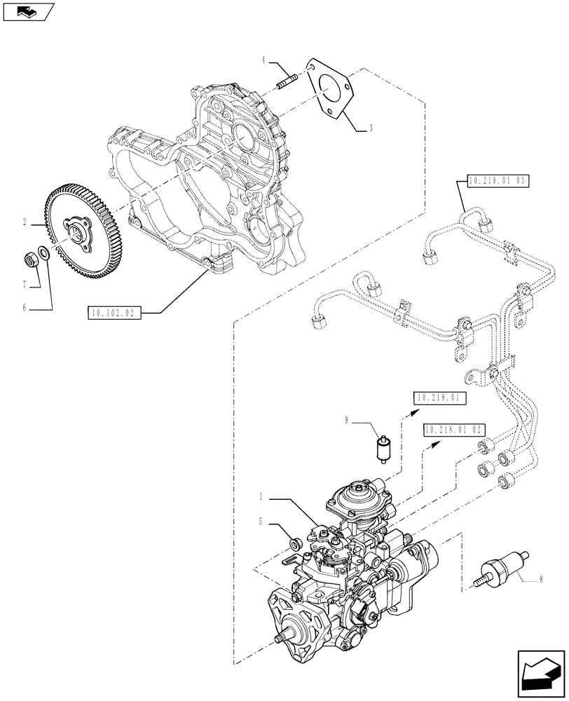 Схема запчастей Case IH F5AE5484C A002 - (10.240.01) - INJECTION PUMP (10) - ENGINE