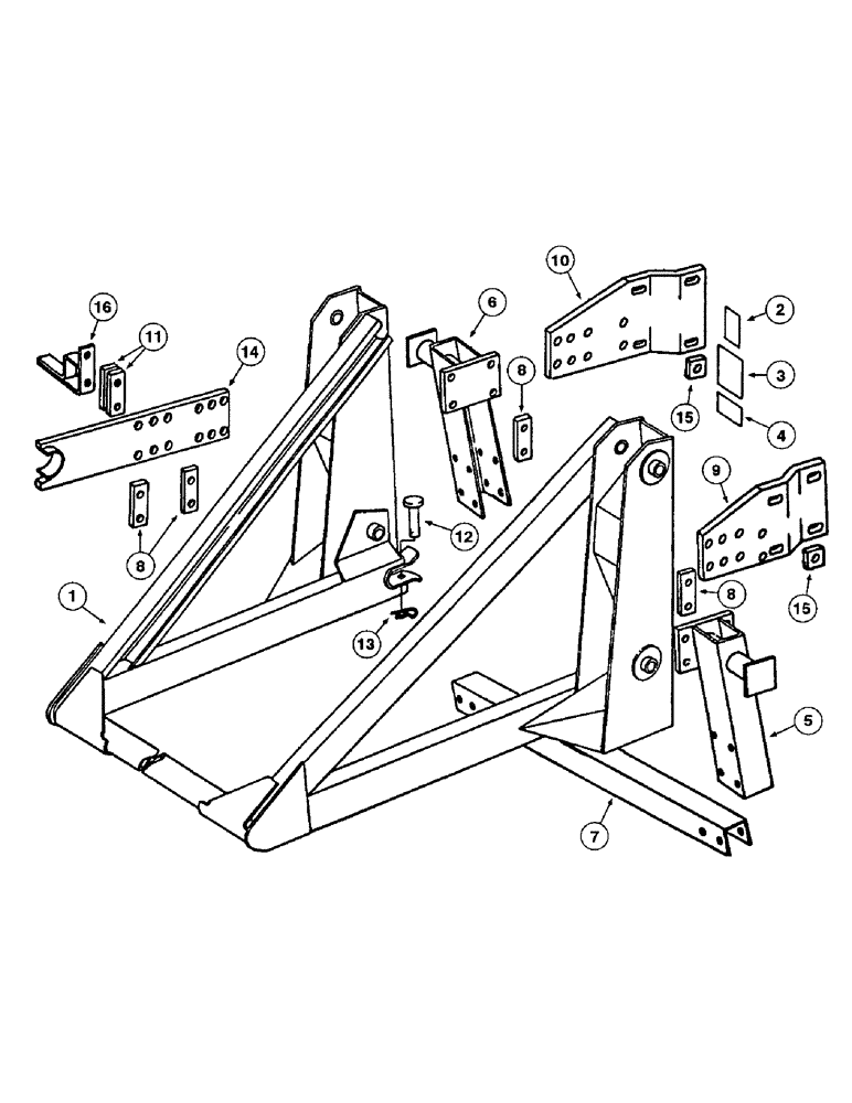 Схема запчастей Case IH 2250 - (2-08) - FRAME AND BRACKETS 