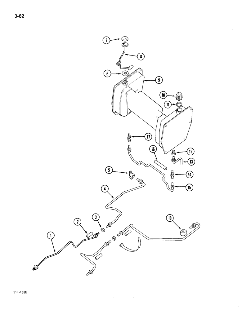 Схема запчастей Case IH 385 - (3-082) - FUEL TANK (03) - FUEL SYSTEM