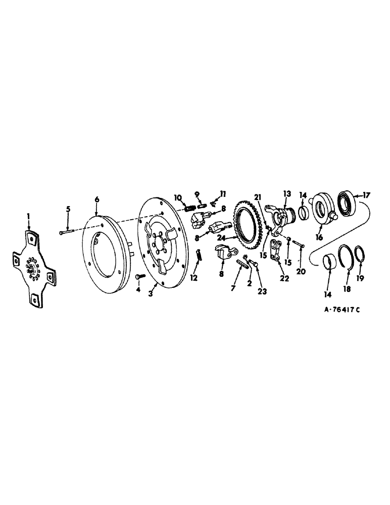 Схема запчастей Case IH 815 - (07-17) - DRIVE TRAIN, SEPARATOR DRIVE CLUTCH Drive Train