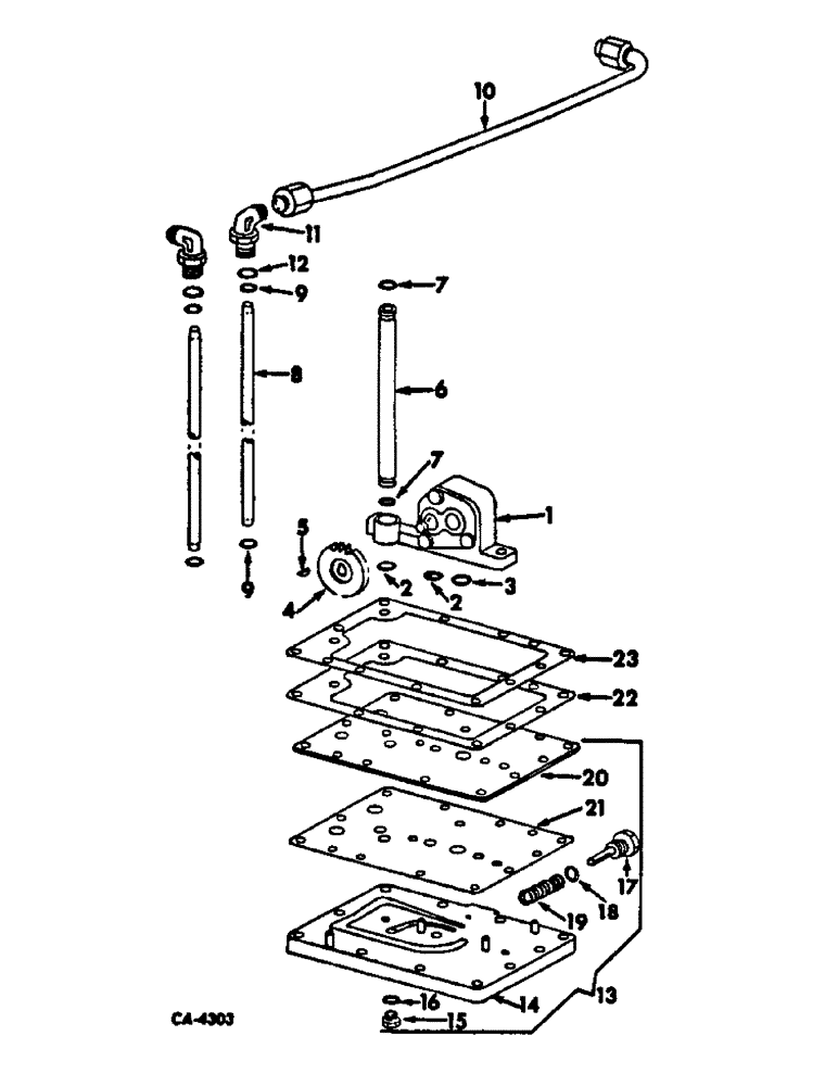 Схема запчастей Case IH 2500 - (10-21) - HYDRAULICS, HYDRAULIC PUMP AND CONNECTIONS, TRACTORS WITH FORWARD AND REVERSE (07) - HYDRAULICS