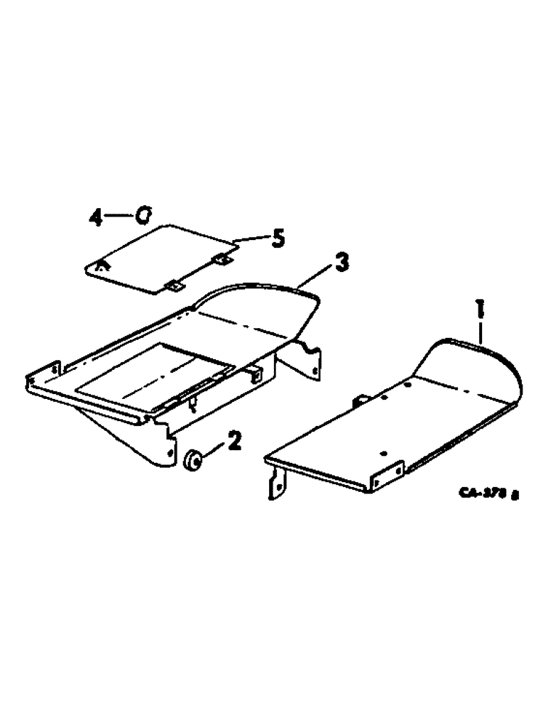 Схема запчастей Case IH 574 - (13-03) - SUPERSTRUCTURE, PLATFORM, MOUNTING STEP AND TOOL BOX, GASOLINE ENGINE TRACTORS (05) - SUPERSTRUCTURE