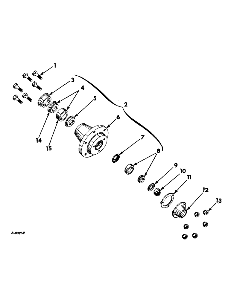 Схема запчастей Case IH B414 - (115) - WHEELS, FRONT WHEEL HUB (11) - WHEELS