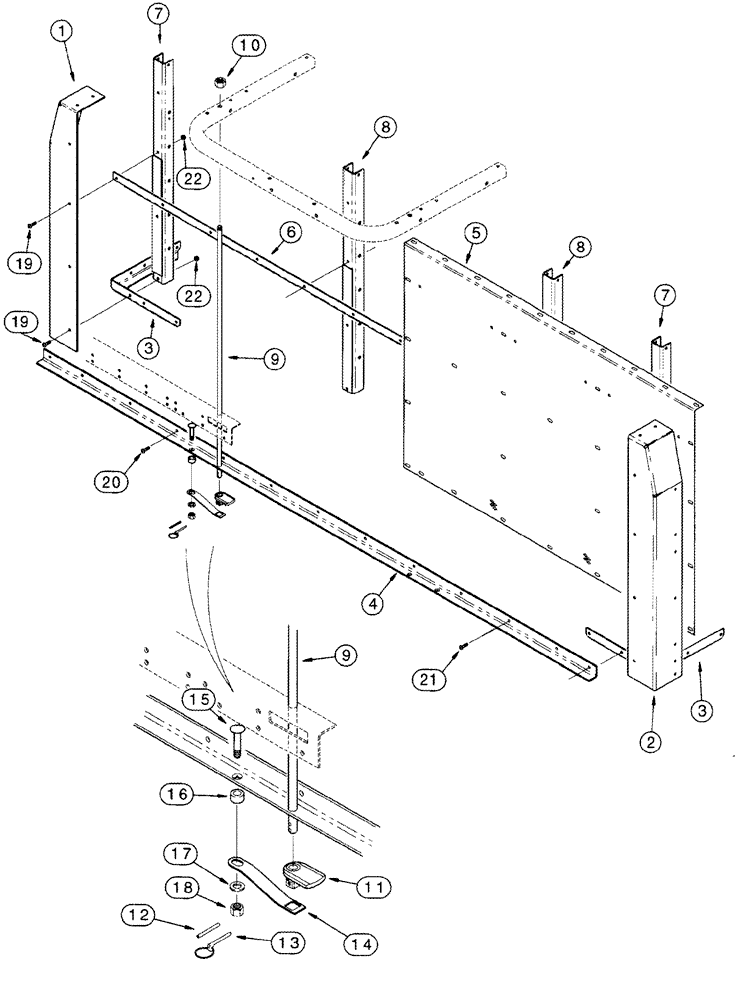 Схема запчастей Case IH 2555 - (09D-03) - LID - BASKET - REAR WALL (16) - BASKET