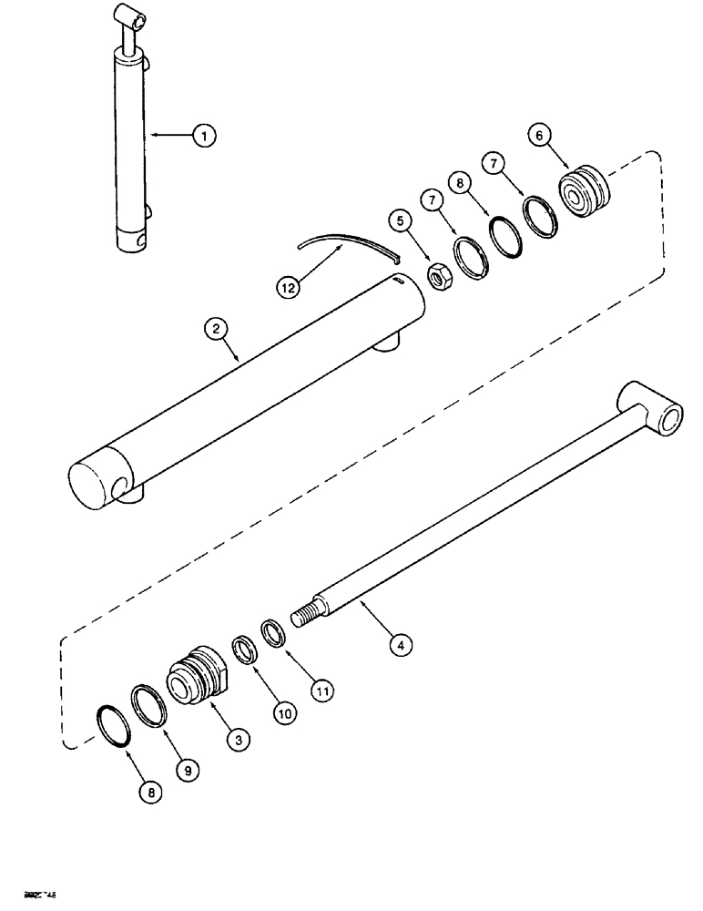 Схема запчастей Case IH 1800 - (8-86) - BASKET DOOR CYLINDER (07) - HYDRAULICS