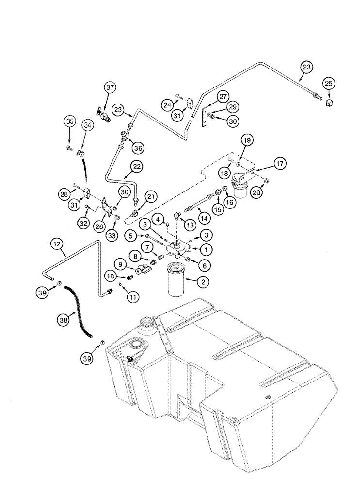 Схема запчастей Case IH 2388 - (03-07) - FUEL, SUPPLY ASN JJC0268800 (02) - FUEL SYSTEM