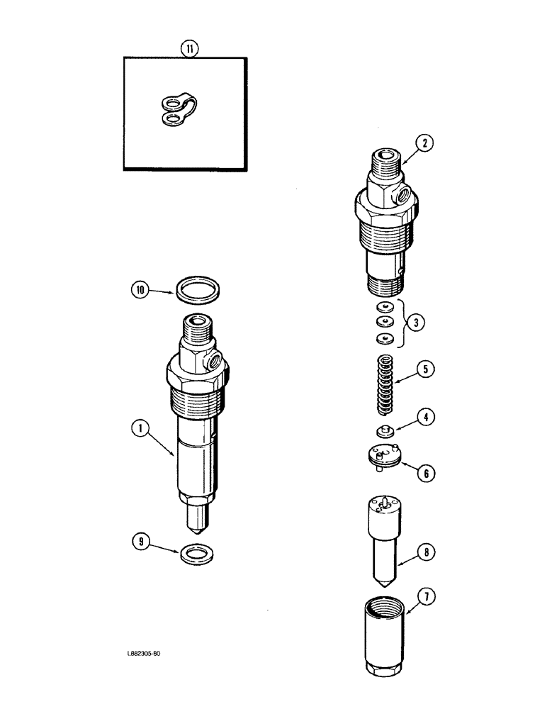 Схема запчастей Case IH 6000 - (3-14) - FUEL INJECTION NOZZLE, 4-390 ENGINE (03) - FUEL SYSTEM